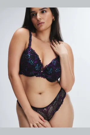 Savage X Fenty Romantic Corded Lace Metallic Padded Demi Bra