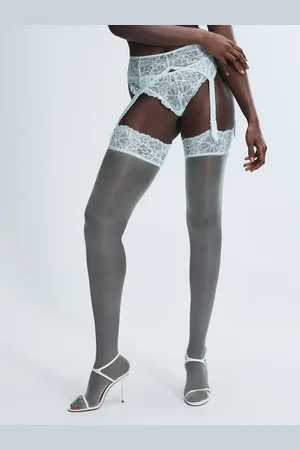Savage X Fenty Bold Lace Thigh-High Stockings