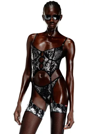 Savage X Fenty Diesel Foiled Fishnet String Bikini Panty
