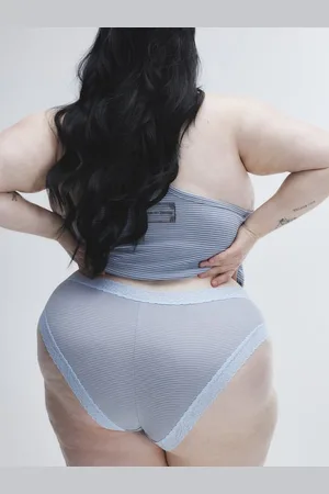 Savage X Fenty Cotton Essentials Lace-Trim Cheeky Panty