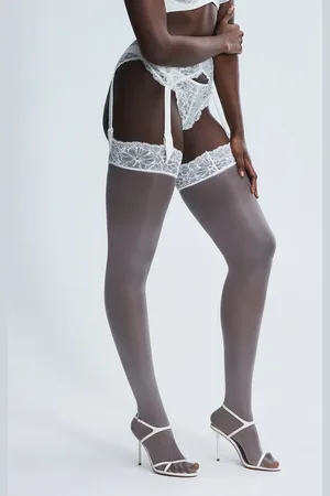Savage X Fenty Bold Lace Thigh-High Stockings