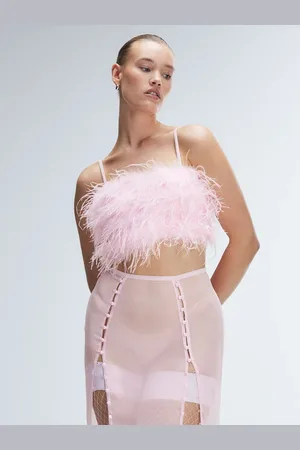 Savage X Fenty Haute Romance Ostritch Feather Crop Top