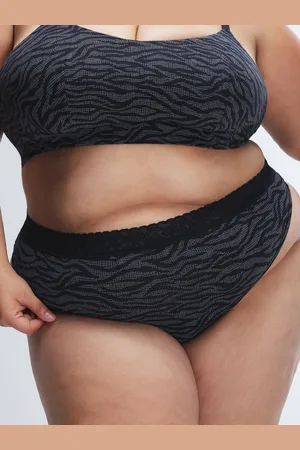 Savage X Fenty Cotton Essentials Lace-Trim Mid-Rise Thong Panty
