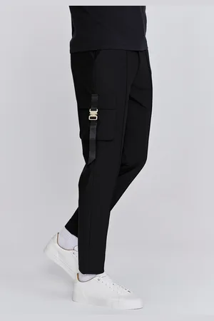 SikSilk Pantalón Cargo Vuelo Negro Masculino 30