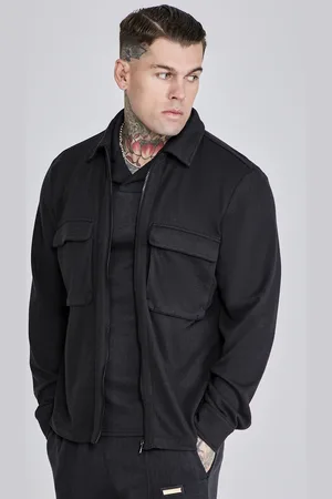 SikSilk Cazadora Overshirt Negra Smart Masculino S