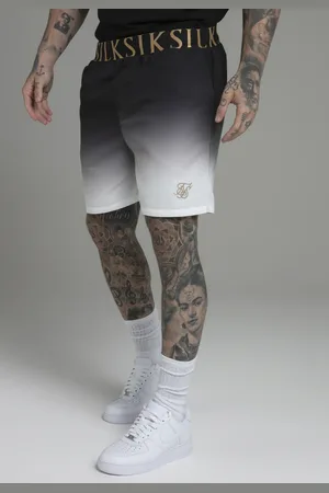SikSilk Shorts de baño con degradado negro y blanco para hombre S