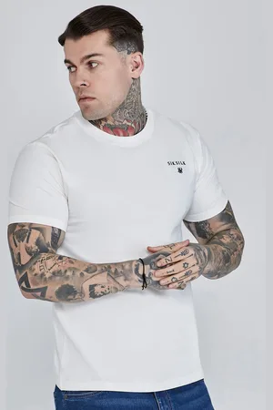 SikSilk Camiseta de ajuste relajado blanca para hombre XXL