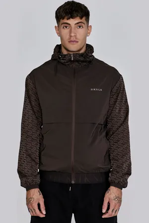 SikSilk Cortavientos Marrón AOP Masculino S