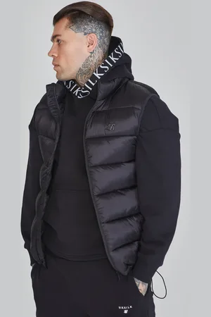 SikSilk Chaleco negro para hombre XL
