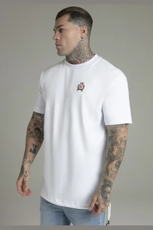 SikSilk Camiseta oversized blanca para hombre XS