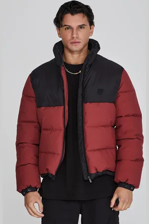 SikSilk Chaqueta puffer marrón para hombre S