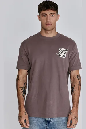 SikSilk Camiseta con logo marrón para hombre XS