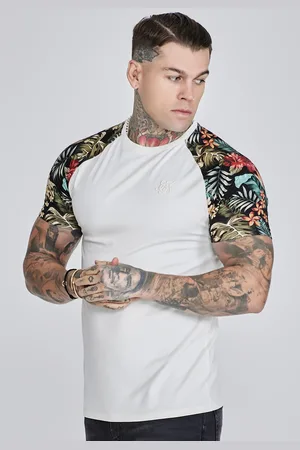 SikSilk Camiseta Raglan Ecru Masculino M