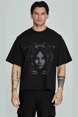 SikSilk Camiseta Medusa negra para hombre S