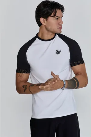 SikSilk Camiseta técnica blanco negro para hombre XL