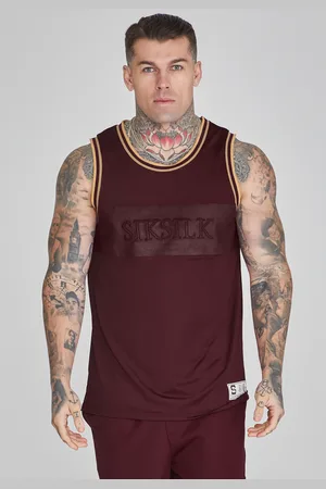 SikSilk Chaleco de baloncesto burdeos para hombre S