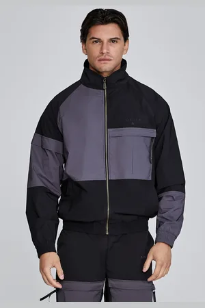 SikSilk Chaqueta cut and sew negra para hombre XS