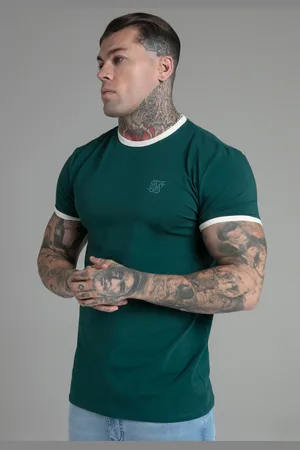 SikSilk Camiseta Ringer verde para hombre S