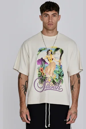 SikSilk Camiseta Gráfica Ecru Masculino S