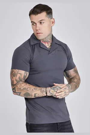 SikSilk Polo Revere Smart Negro Masculino XS