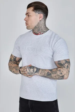 SikSilk Camiseta con logo gris marl para hombre XS