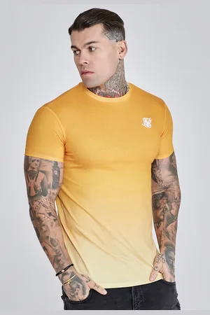 SikSilk Camiseta Fade Naranja Amarilla Masculino S