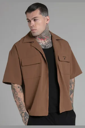 SikSilk Camisa utilitaria gris para hombre S