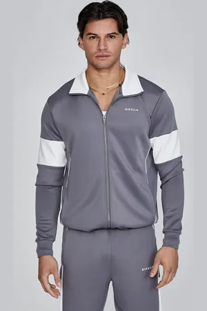 SikSilk Chaqueta de pista gris para hombre XS