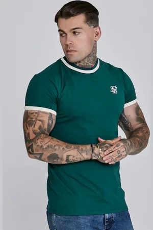 SikSilk Camiseta Ringer verde para hombre S