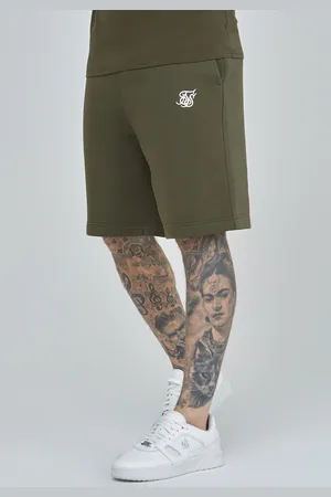 SikSilk Short esencial de forro polar caqui para hombre XS