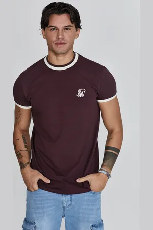 SikSilk Camiseta Ringer marrón para hombre XS