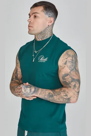 SikSilk Camiseta sin mangas verde para hombre S