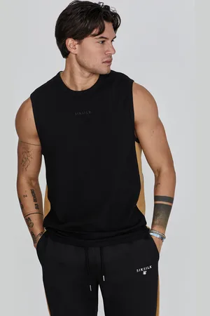 SikSilk Chaleco de ajuste relajado negro para hombre S