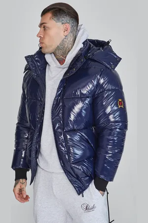 SikSilk Chaqueta puffer azul para hombre XS