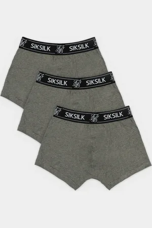 SikSilk Paquete gris de 3 boxeadores S