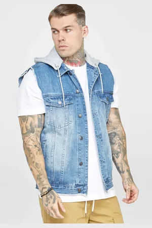 SikSilk Chaleco rinse & denim para hombre S