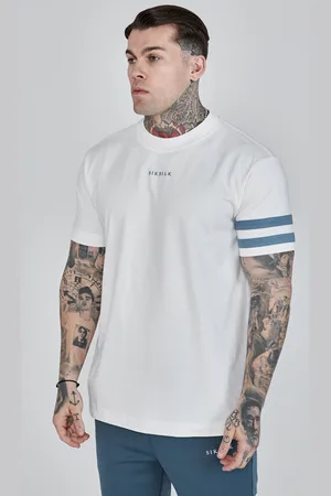 SikSilk Camiseta oversized blanca para hombre M
