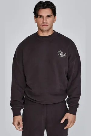 SikSilk Suéter gráfico marrón para hombre XS