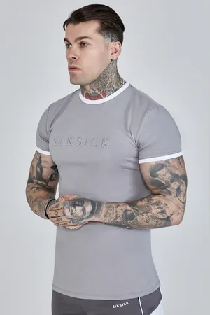 SikSilk Camiseta Ringer gris para hombre S