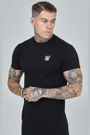 SikSilk Camiseta esencial negra para hombre XS