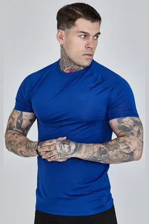 SikSilk Camiseta de ajuste muscle azul para hombre L