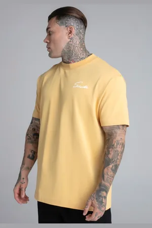 SikSilk Camiseta con guión amarilla para hombre S