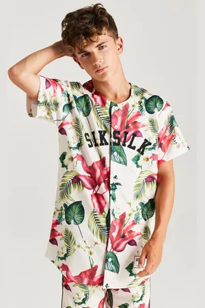 SikSilk Jersey de béisbol de trópicos retro de - 11-12 YRS