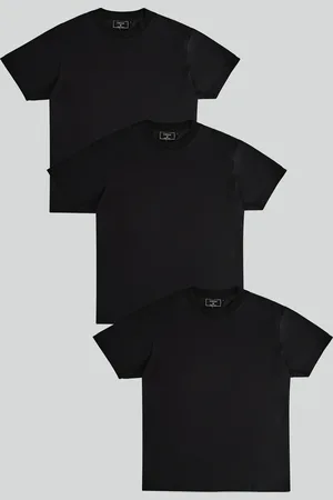 SikSilk Pack de 3 camisetas negras para hombre XL