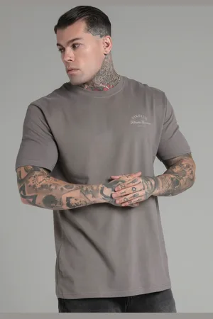 SikSilk Camiseta de ajuste relajado marrón de los hombres XS