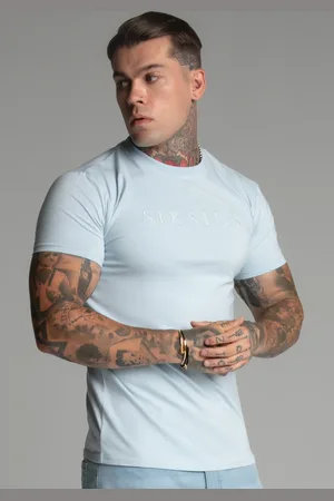 SikSilk Camiseta Muscle Fit Azul Masculino XS