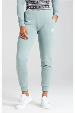 SikSilk Logo Canted Track Pant - Sage L
