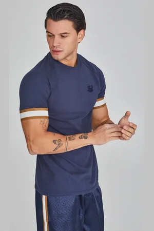 SikSilk Camiseta técnica azul marino para hombre XL