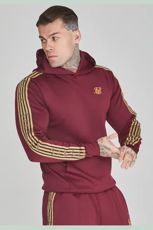 SikSilk Sudadera overhead burdeos para hombre M