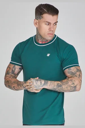 SikSilk Camiseta de ajuste muscle verde para hombre L